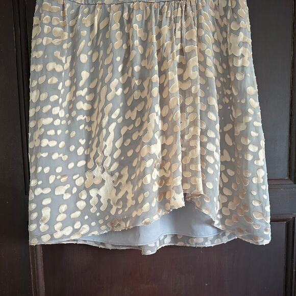 CLUB MONACO | Champagne Burnout Silk  Blend Asymmetrical Skirt | Size 2 - Picture 3 of 5